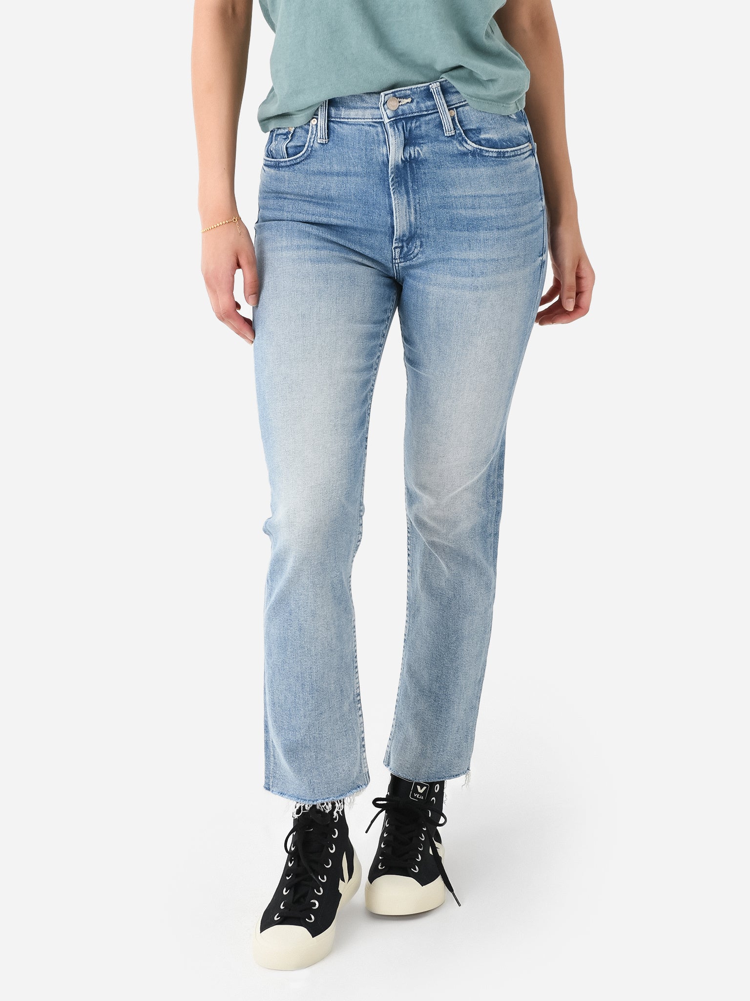 Mother Women's The High Waisted Rider Ankle Fray Jean –