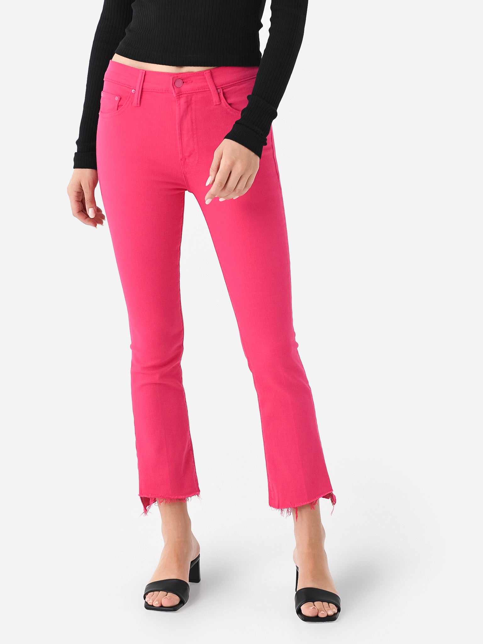 Mother Women's The Insider Crop Step Fray Jean – saintbernard.com