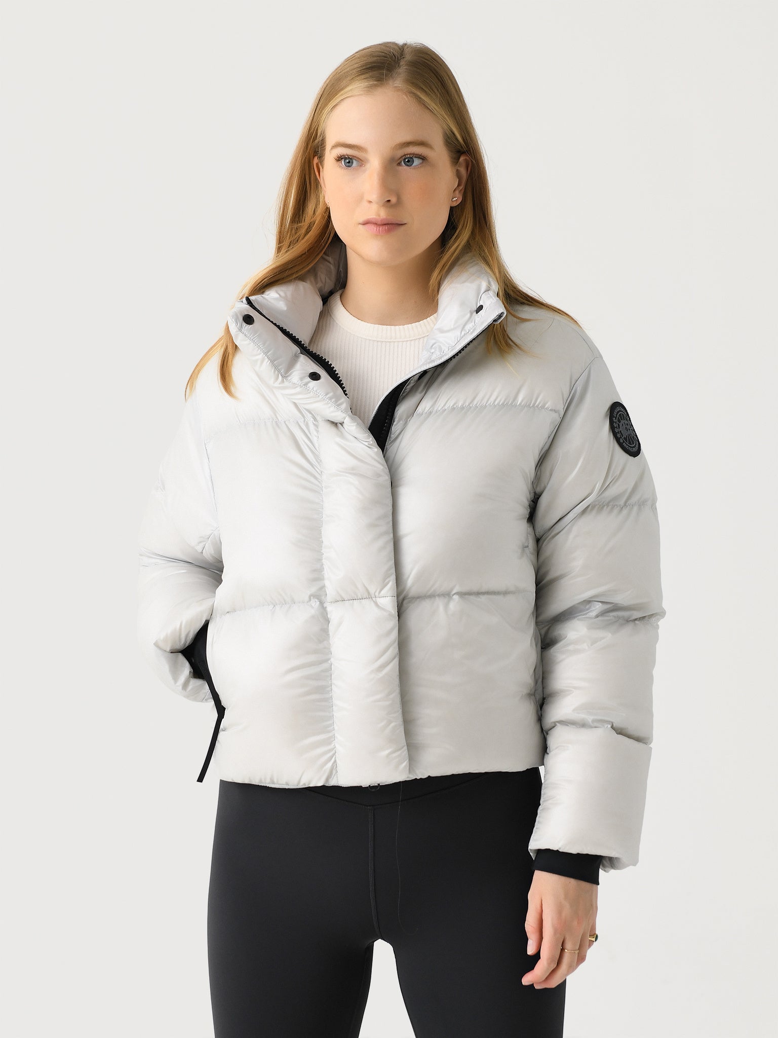 Long goose down coat women's deals