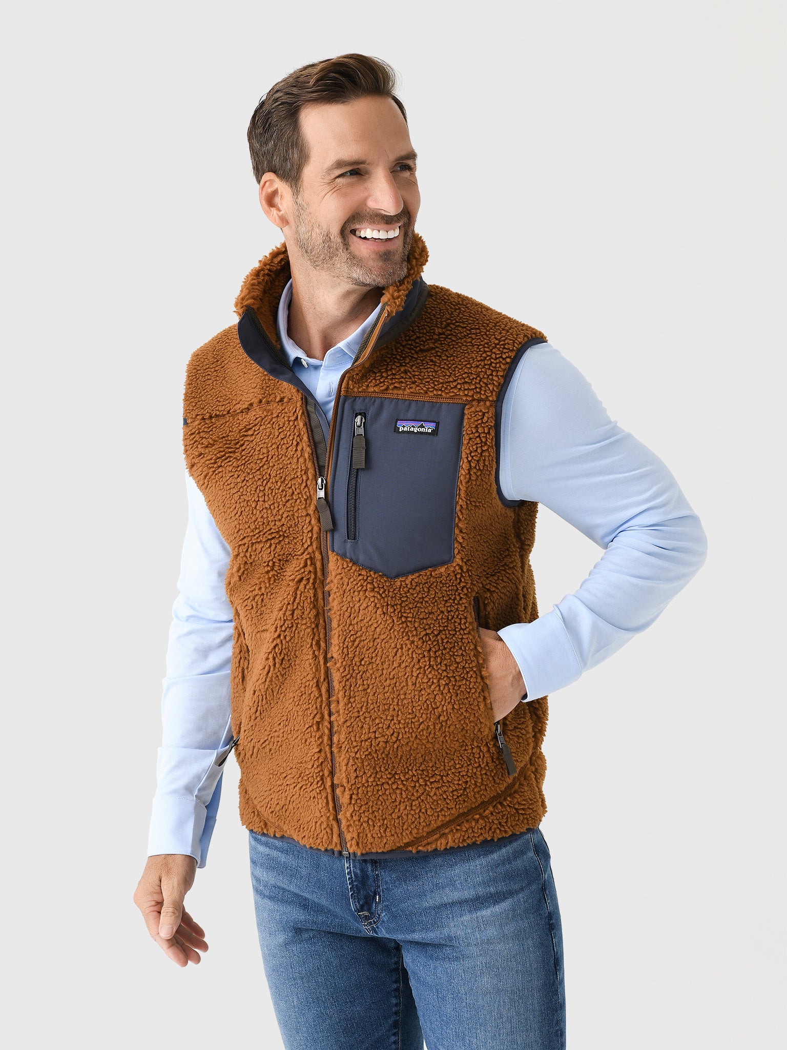 Mens orange fleece vest best sale