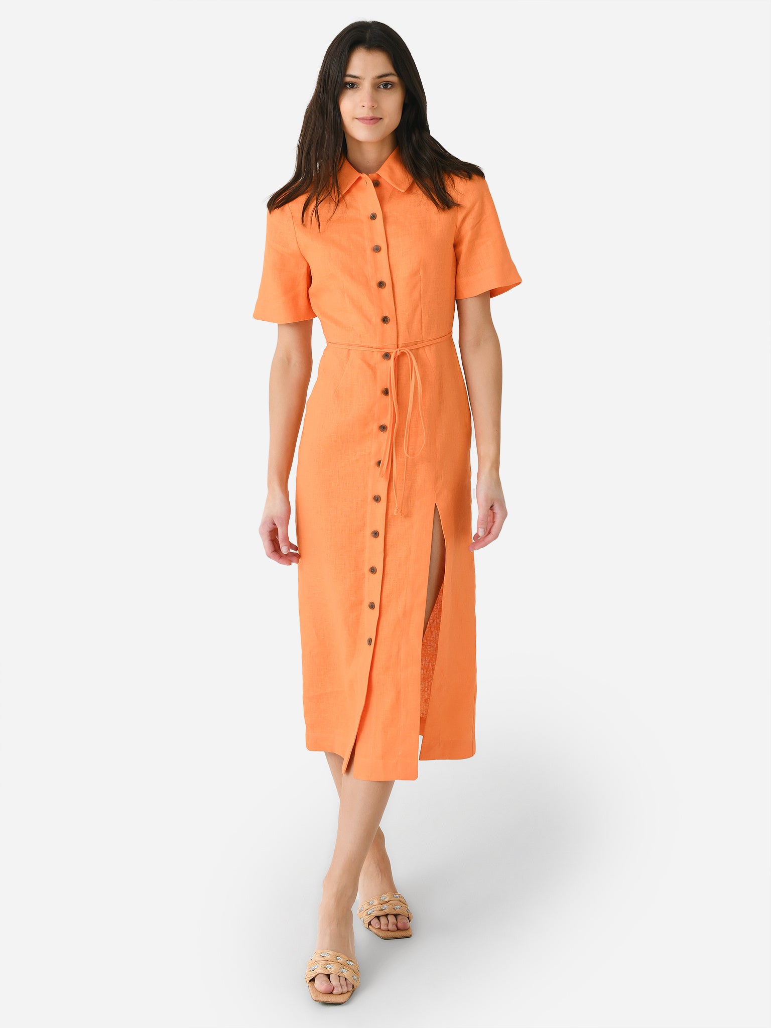 Matthew Bruch Women's Button-Up Midi Shirt Dress – saintbernard.com