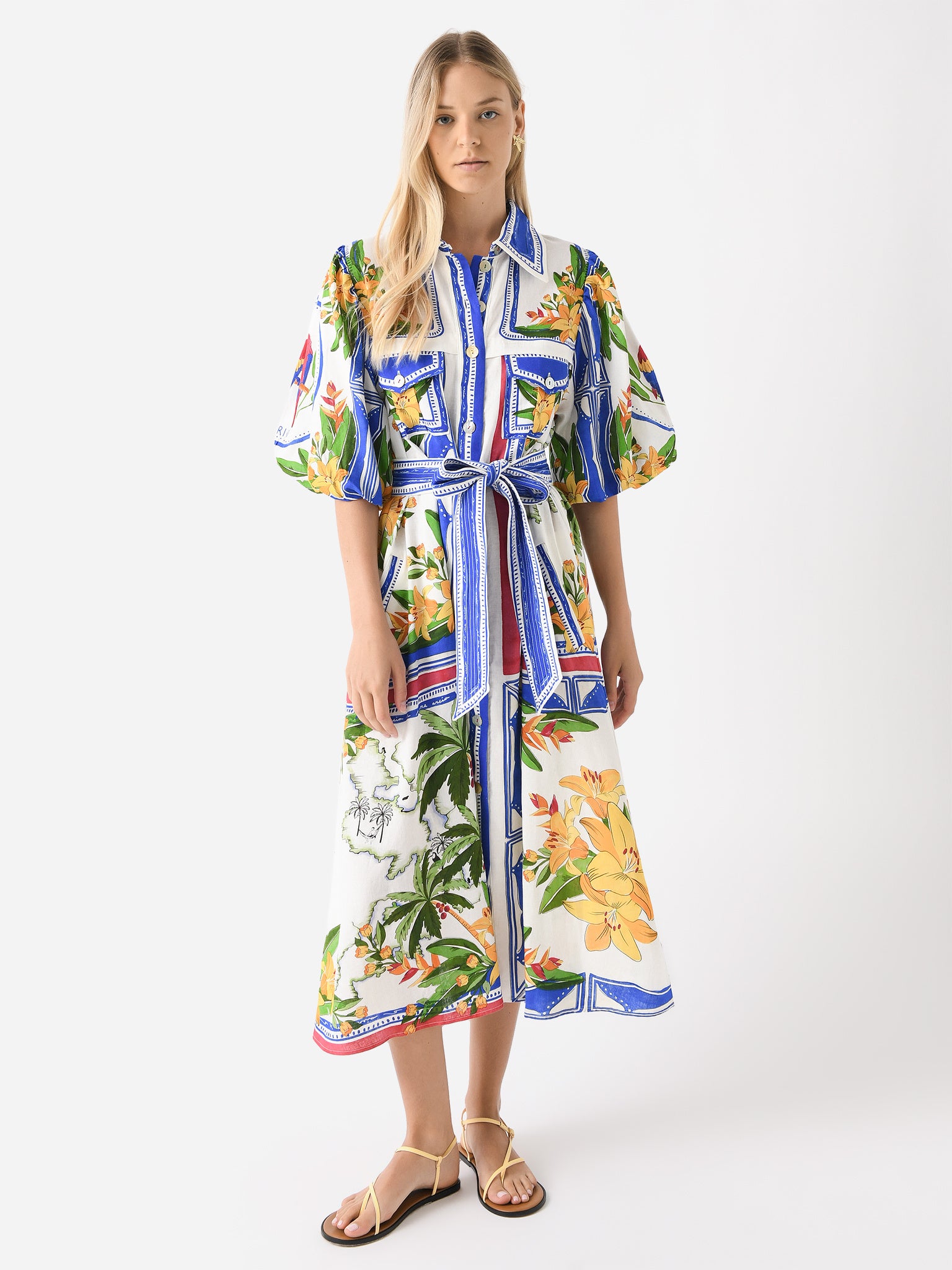 Authentic Farm Rio Maribel tropical printed midi dress