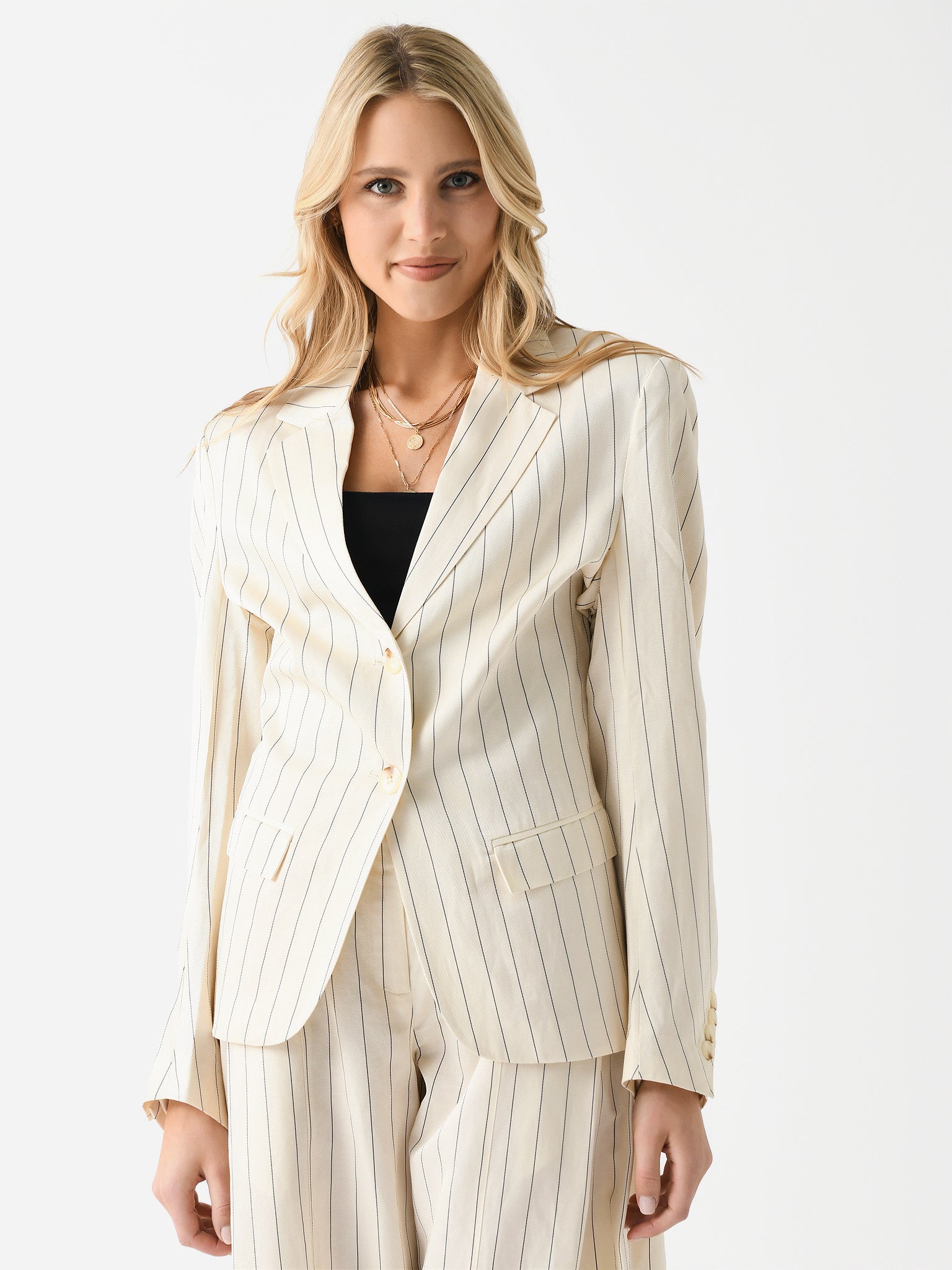 Cream striped blazer hotsell