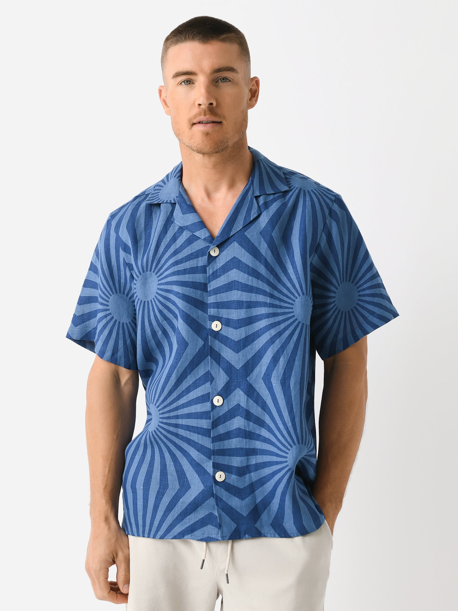 OAS Men's Costal Cortado Cuba Linen Shirt