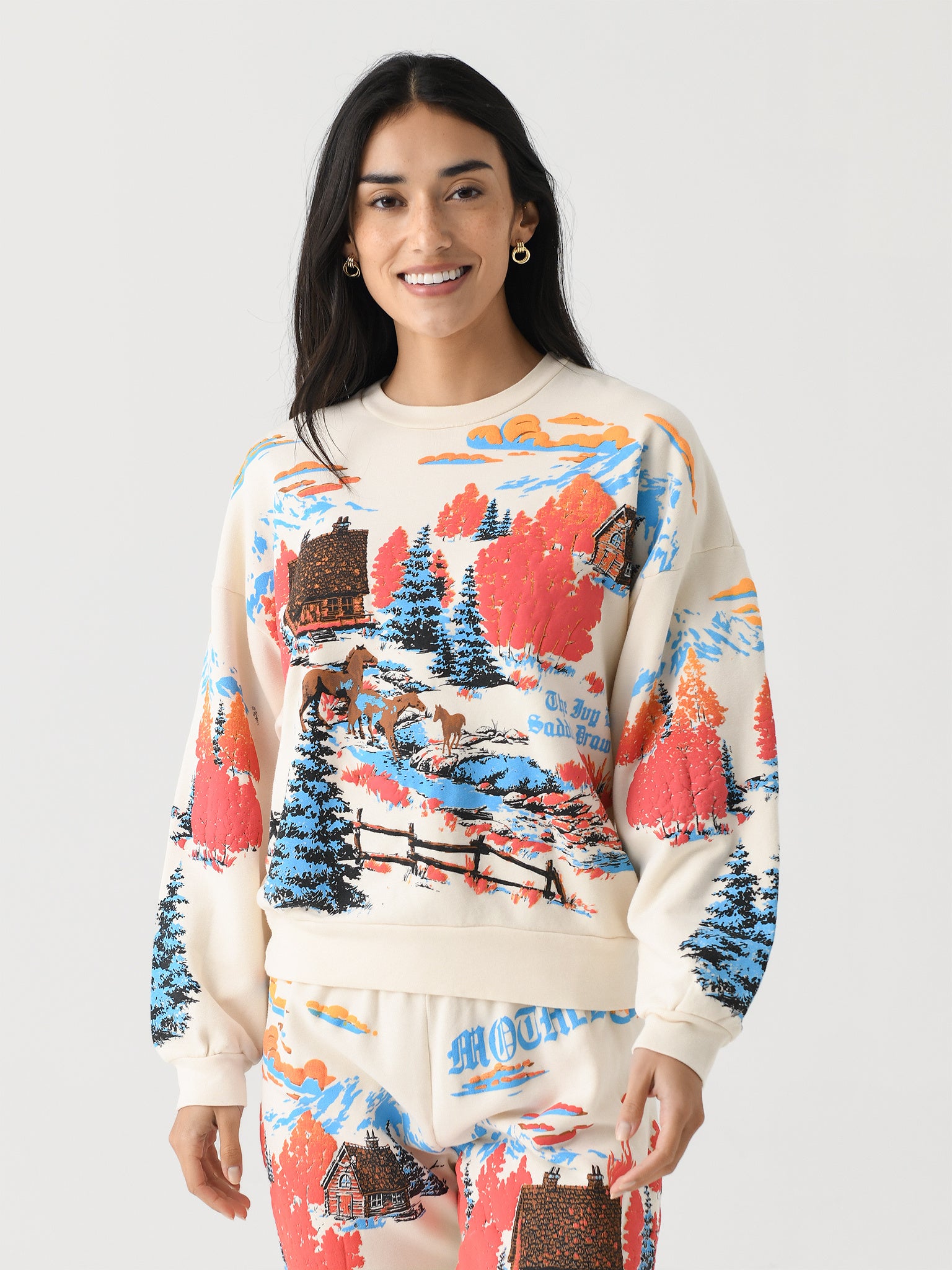 Mother Women s The Drop Square Sweatshirt 198.00 Saint Bernard