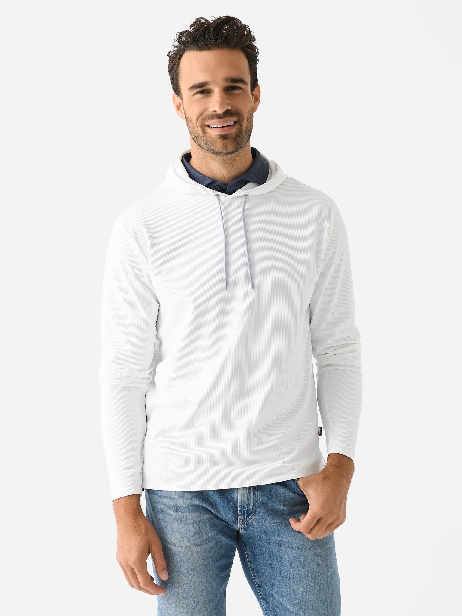 Johnnie O Men s Hoppin Rib Knit Performance Hoodie 168.00 Saint Bernard