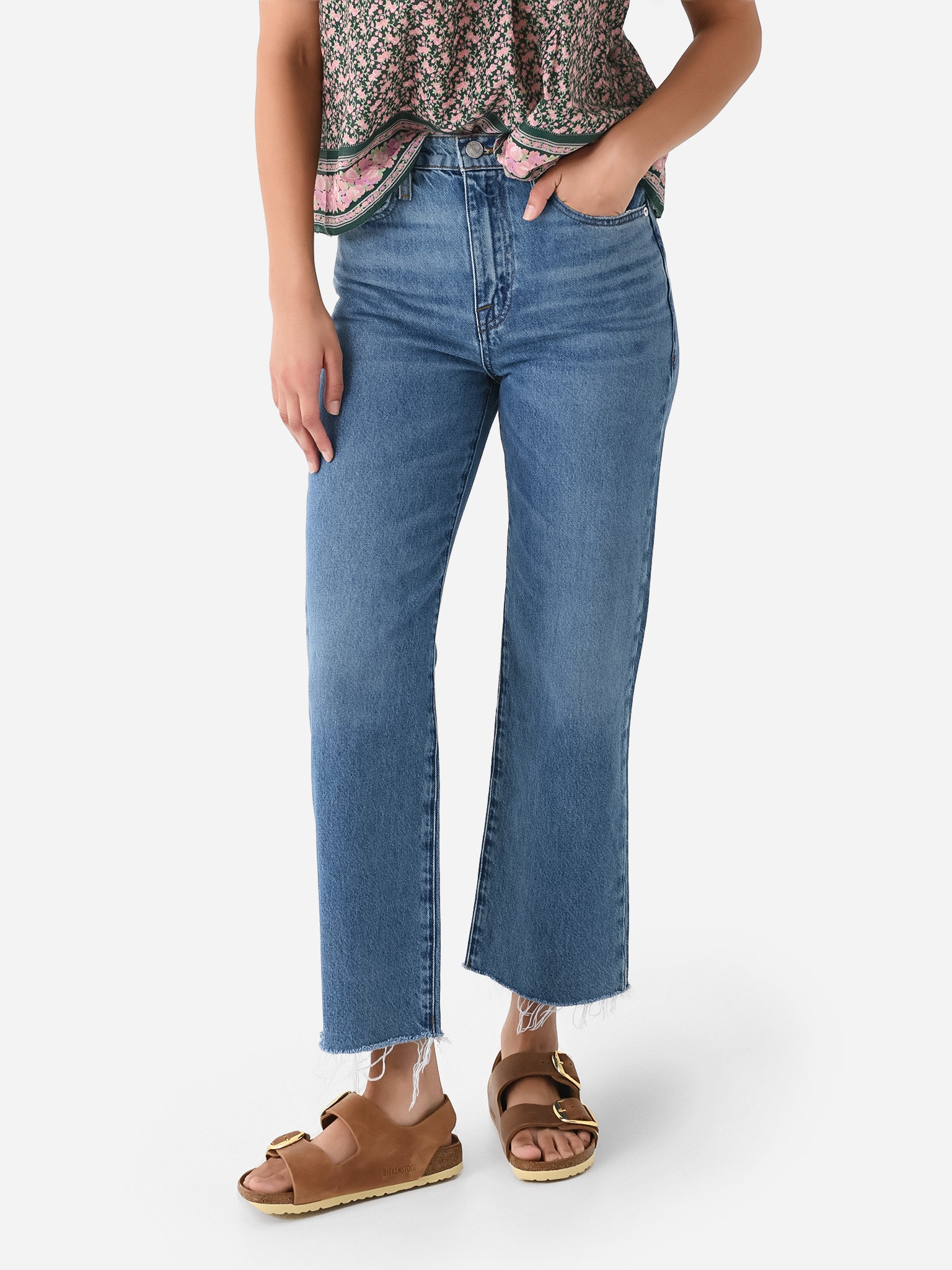 Frame Le Jane Crop Jeans with Raw Fray Hem in Caramia - Clothing from Bod &  Ted UK