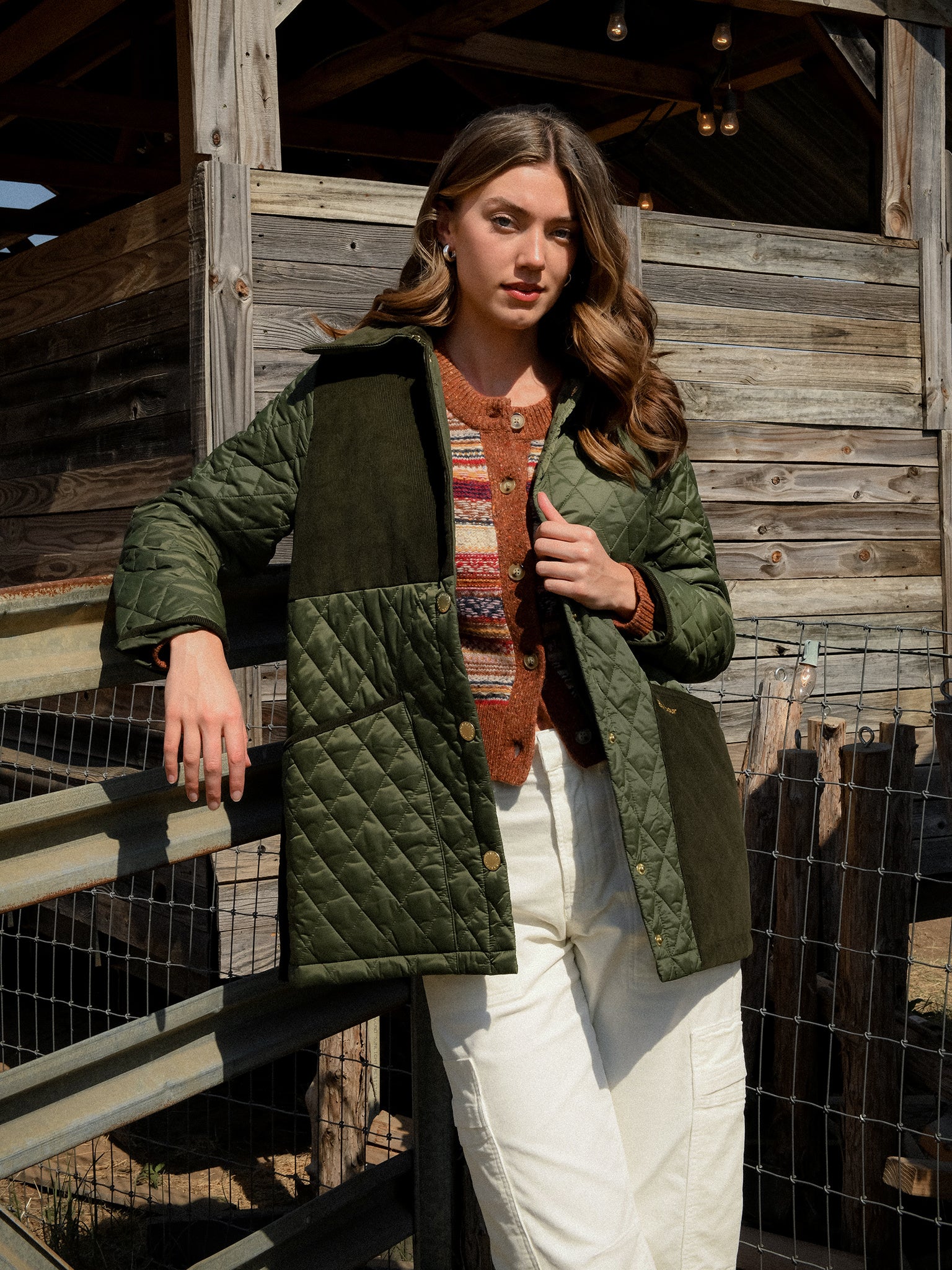 Barbour green quilted jacket womens best sale