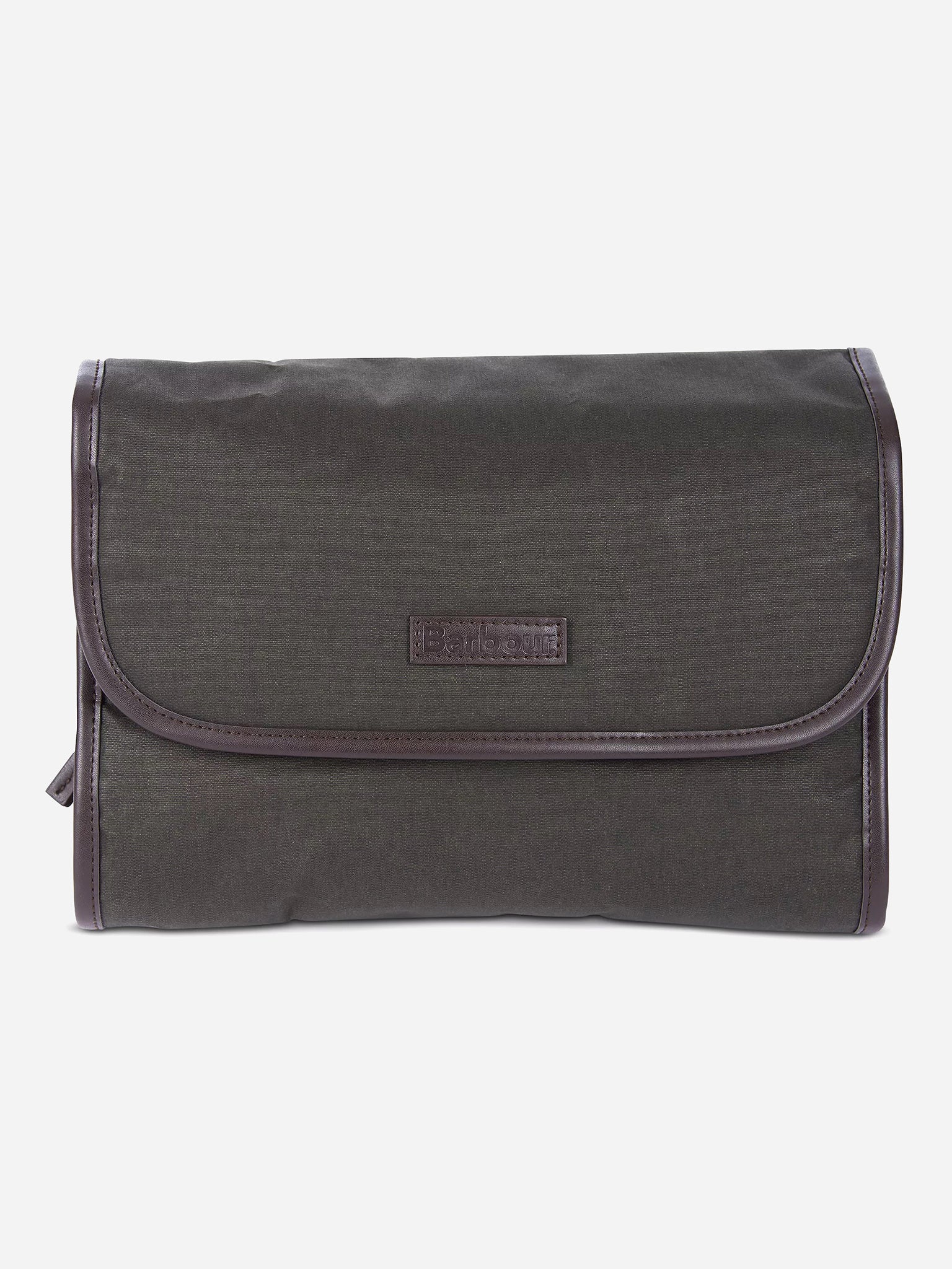 Leather & Cotton Hanging Toiletry Bag