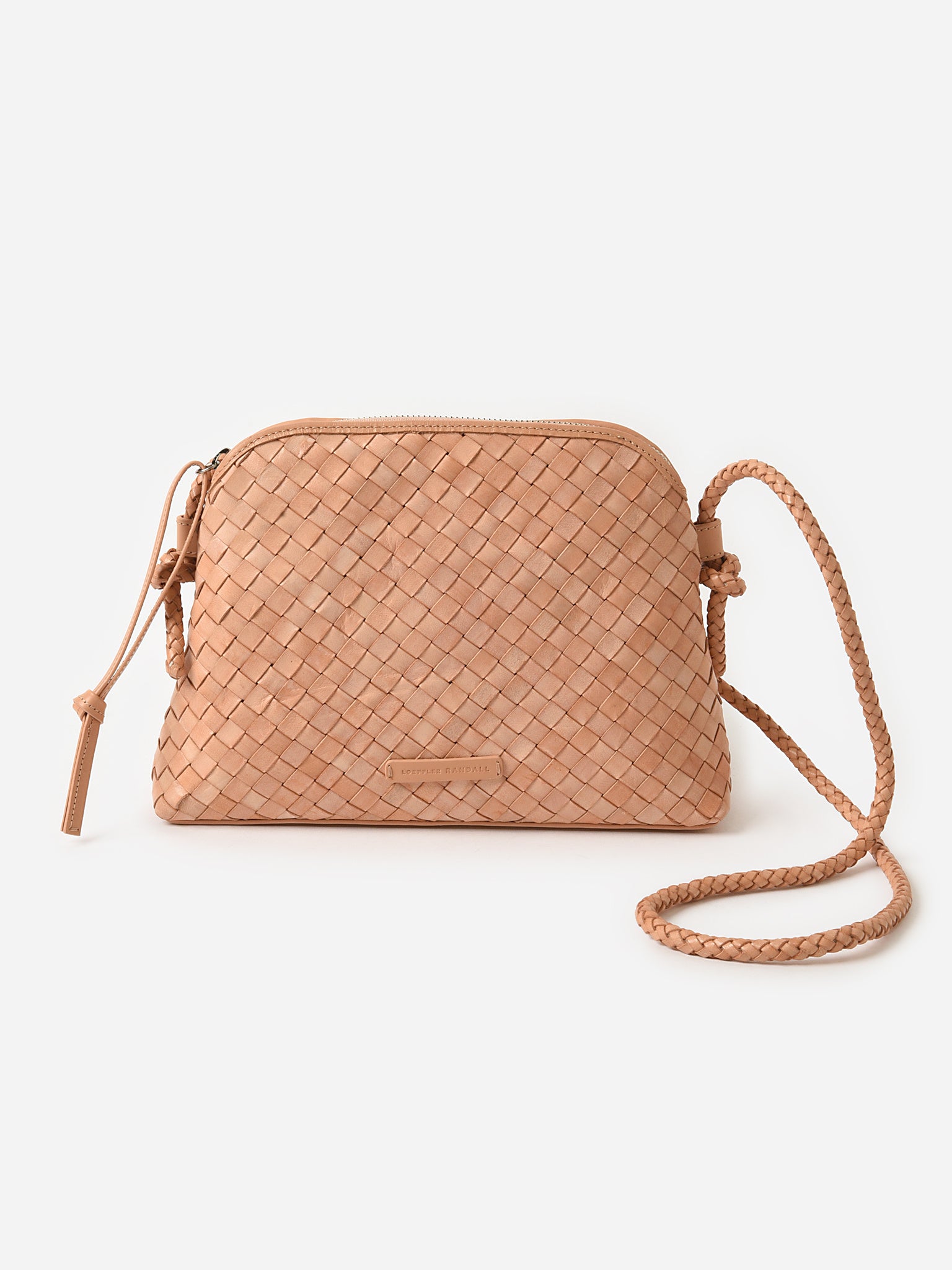 loeffler randall mallory woven leather crossbody