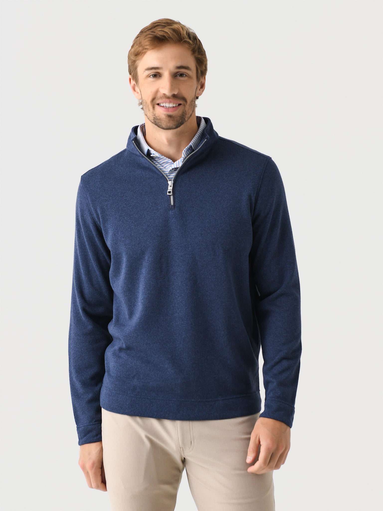 Peter Millar Crown Fleece Navy Blue Quarter selling Zip Sweater Pullover