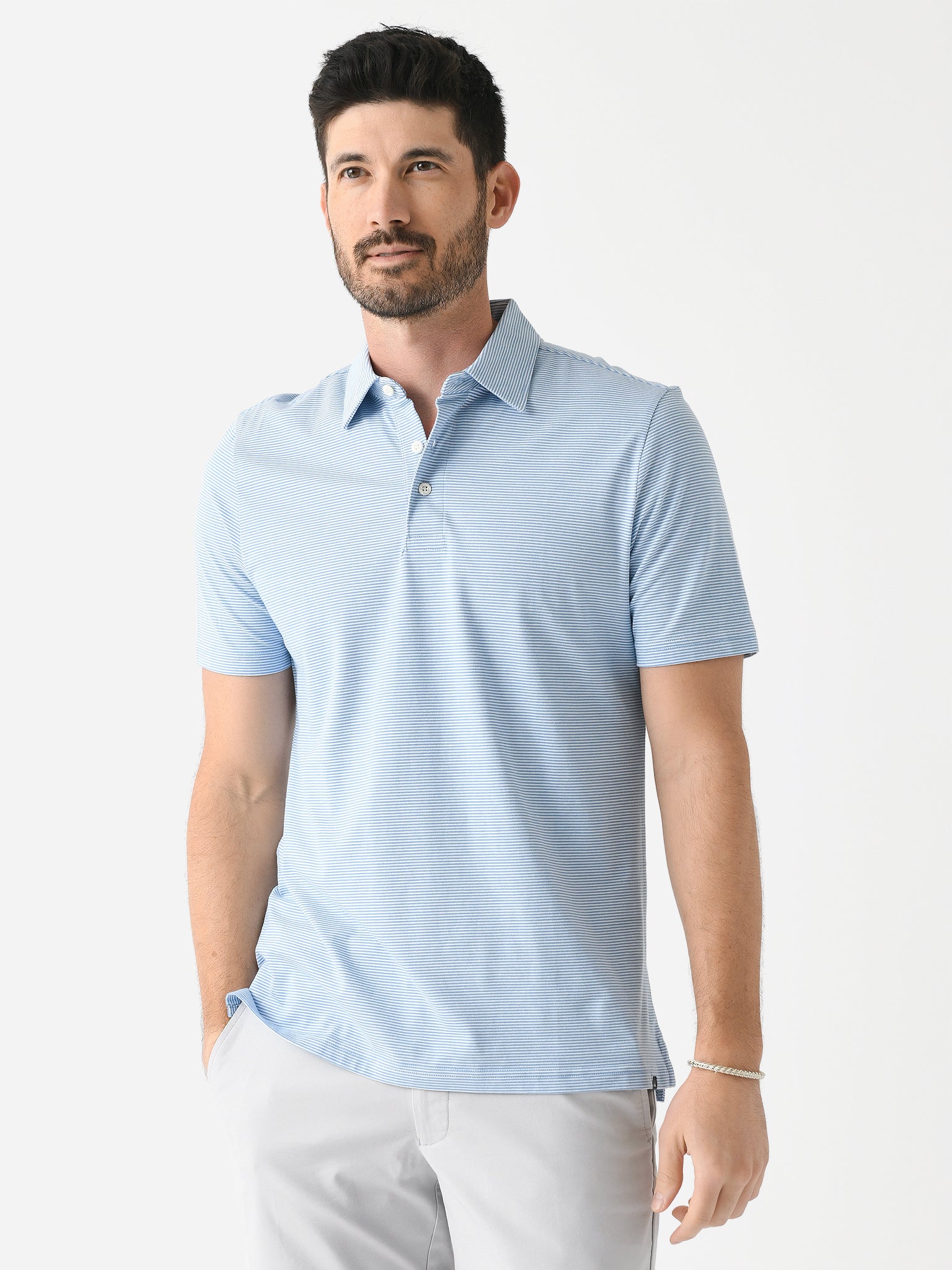 Faherty Brand Men's Size Small Blue Short Sleeve Polo Shirt