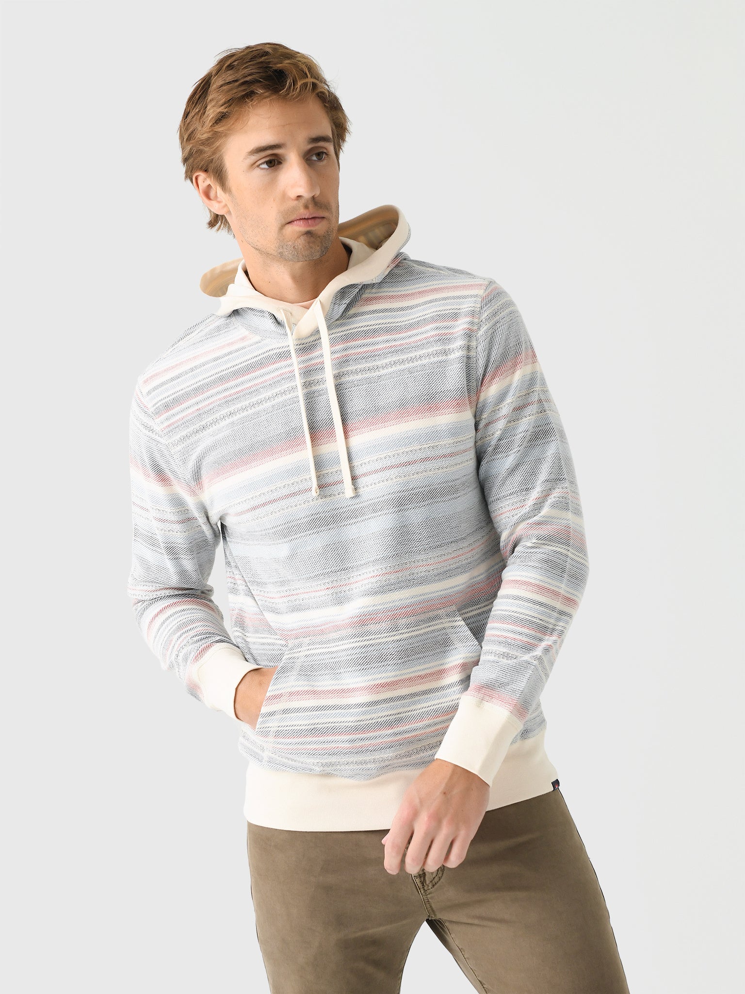 Faherty striped cotton hoodie outlets sweater fleece sweatshirt