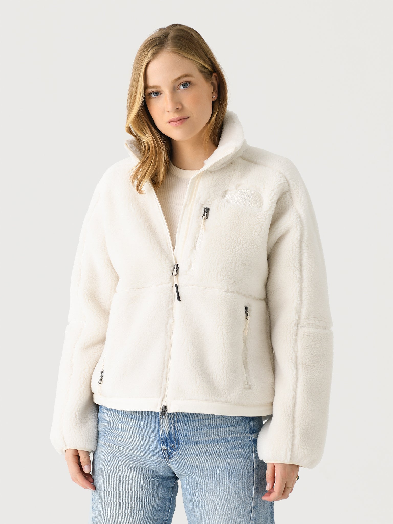 The North Face Women s Denali x Jacket White Dune M