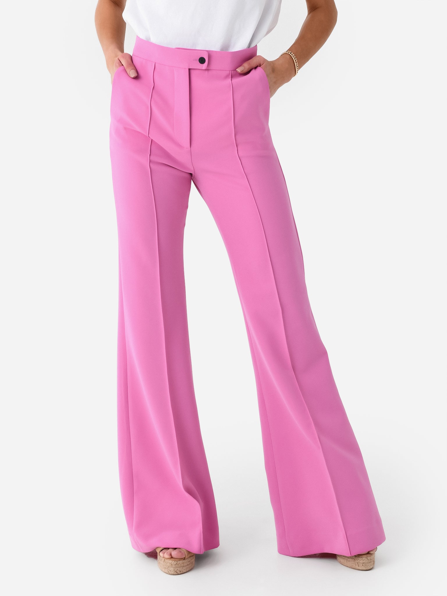 Wide Leg Pant w Pintucks Fuchsia Pink – SPRWMN