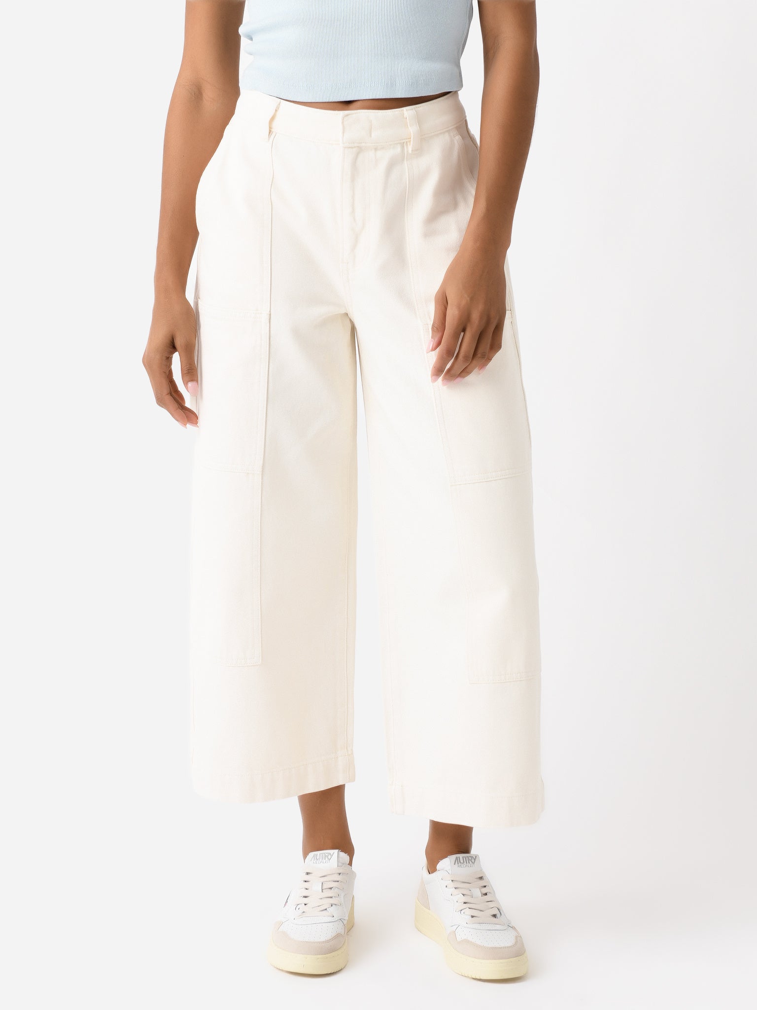 Vince Mid Rise Utility Crop Wide Pant