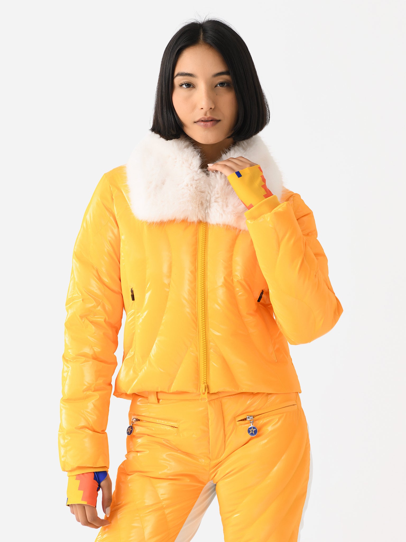 Perfect Moment Carving Quilted Insulated Ski Jacket Women s Canary Yellow S