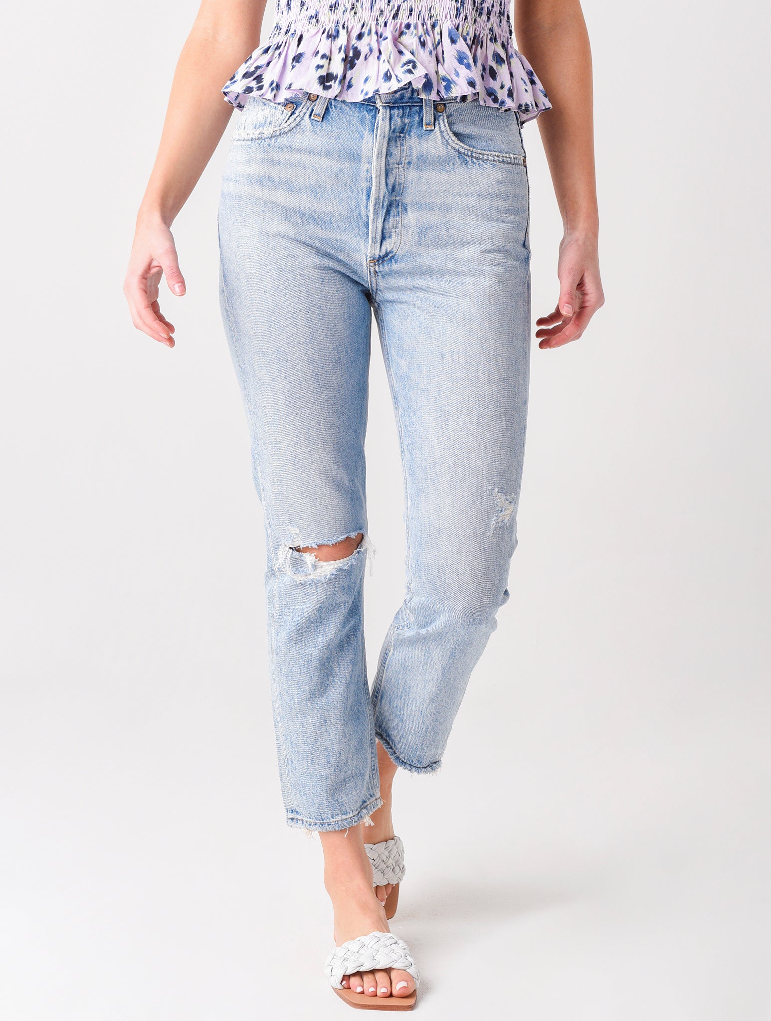 Agolde Riley Hi Rise Straight Crop Jean