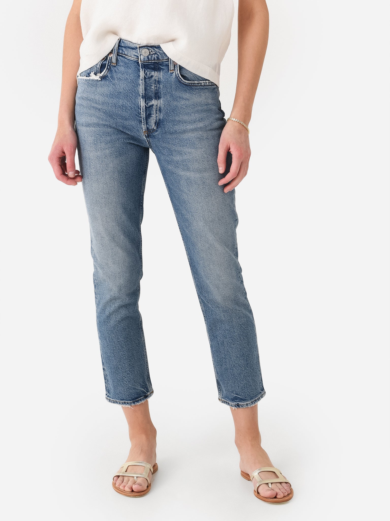 Agolde Women s Riley High Rise Straight Jean