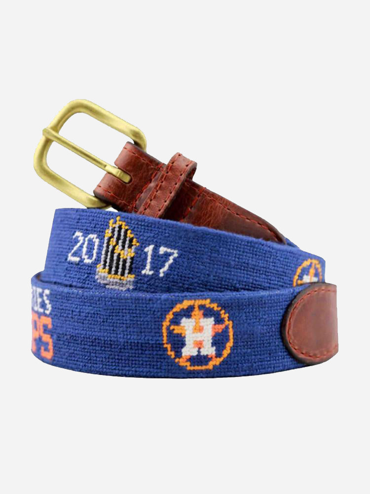 Smathers & Branson Houston Astros 2022 World Series Needlepoint Belt | Size: 32 | Paris Texas Apparel