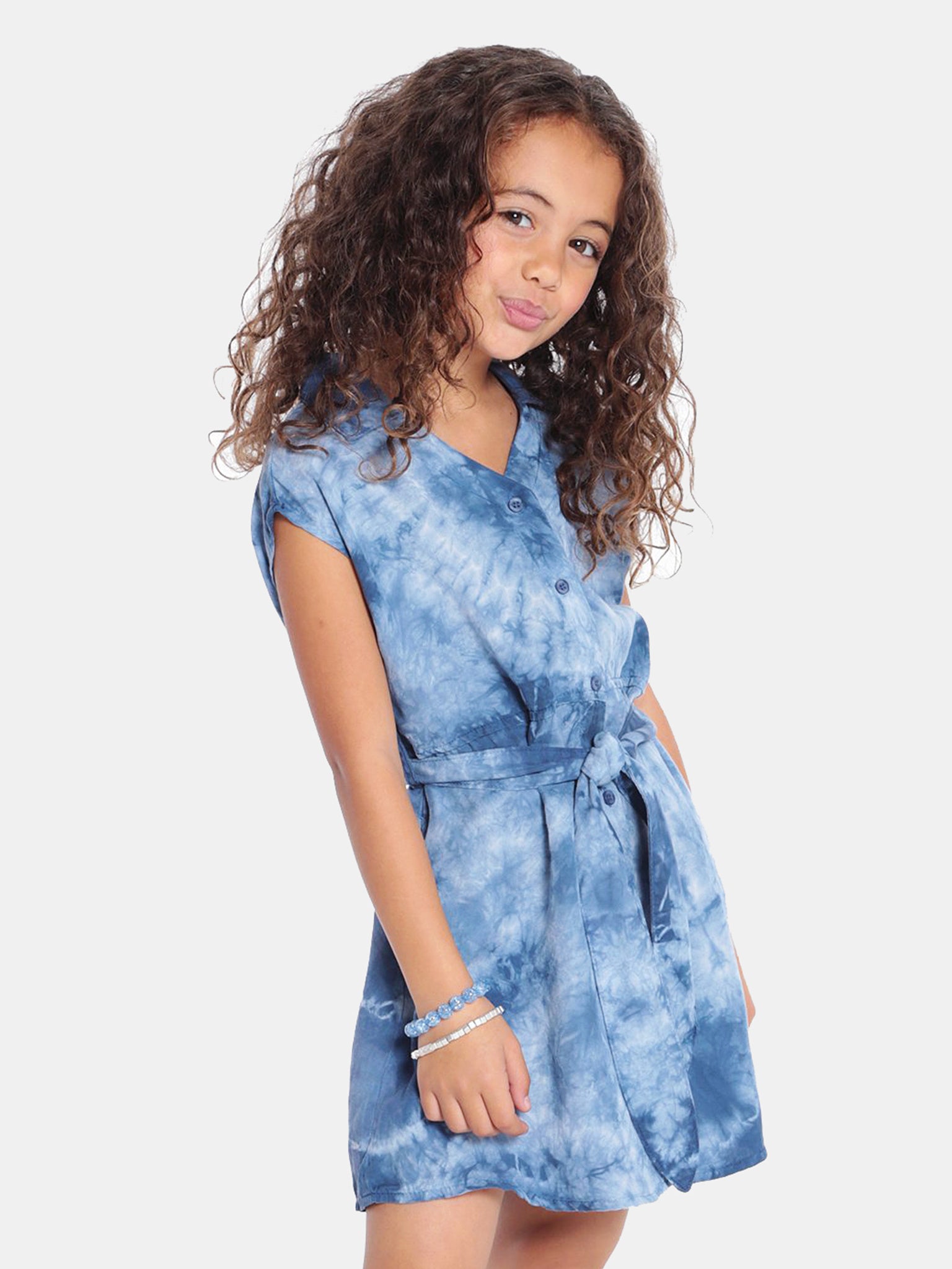 Bella Dahl Girls Cap Sleeve Belted Dress