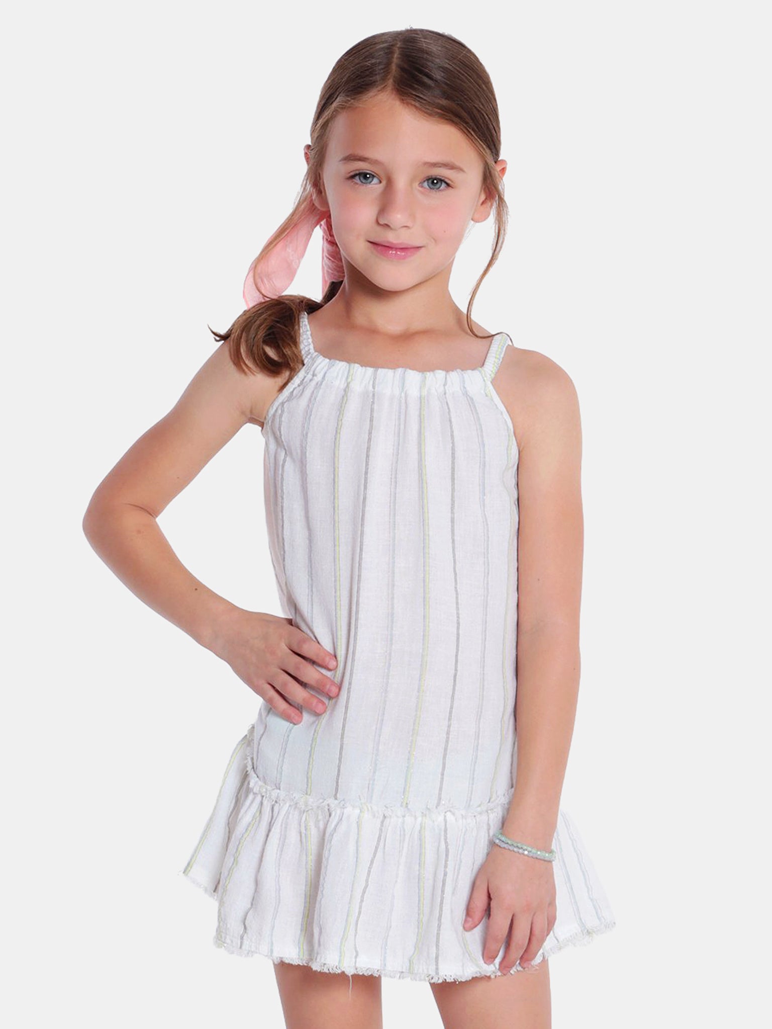 Bella Dahl Girls Frayed Ruffle Sun Dress