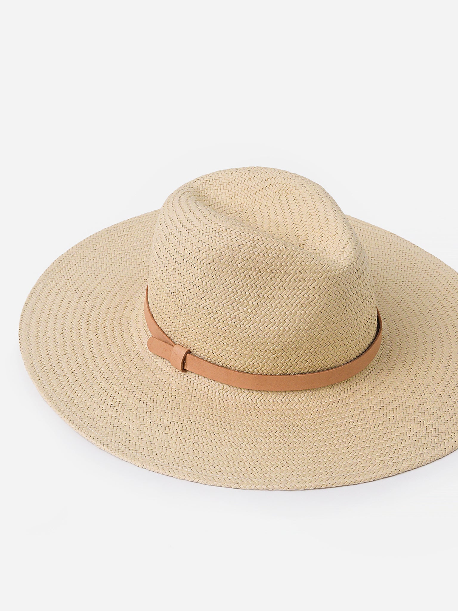 Hat Attack Women's Frankie Sunhat, White/Pale Blue, Cotton/Linen | St. Bernard