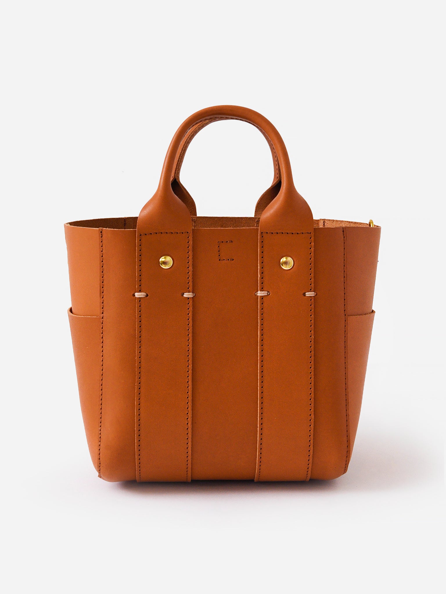 Clare V, Bags, Clare V Le Petit Box Tote Petal Mkn Initials With Orange  Grommet Strap