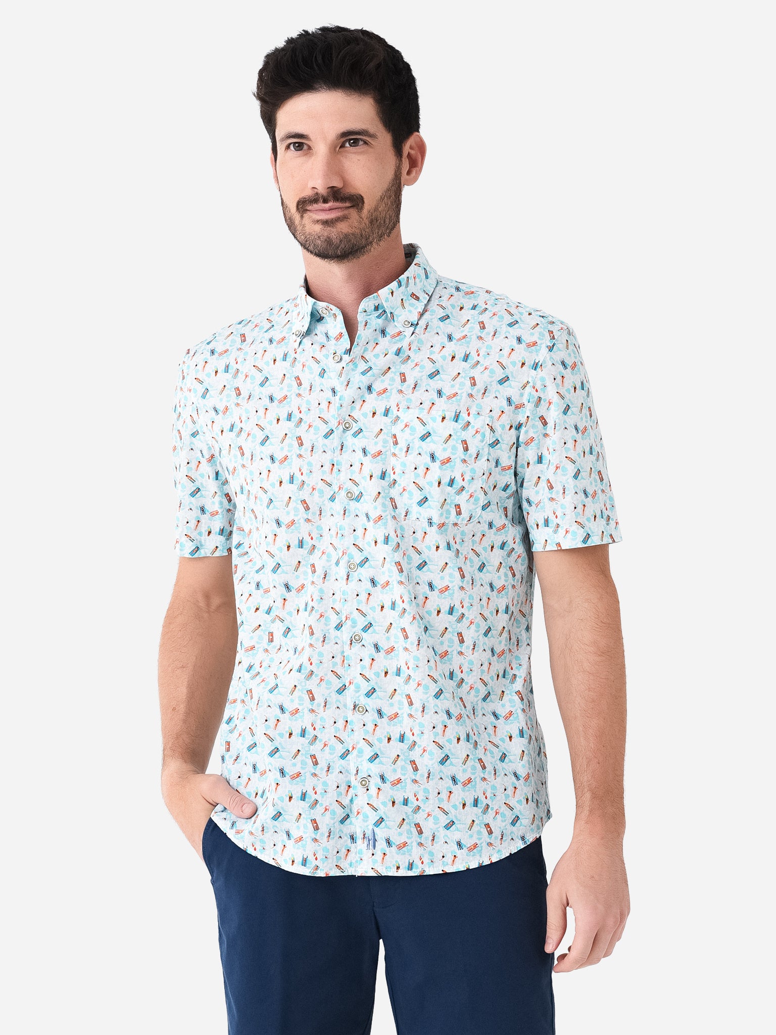 Johnnie-O Men's Floaty Hangin' Out Button-Down Shirt –