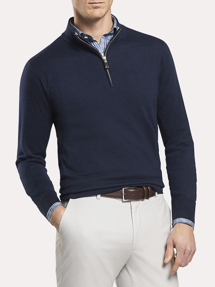 Peter Millar Crown Cashmere Silk shops Stretch Half Zip Pullover Sweater $398 LARGE