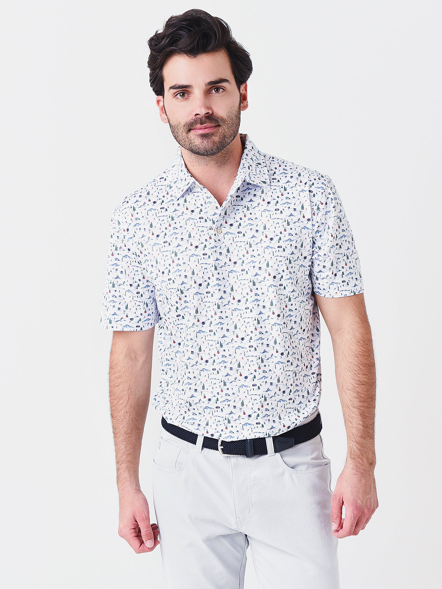 Men's Millar Printed Crown Short Sleeve Polo, PETER MILLAR