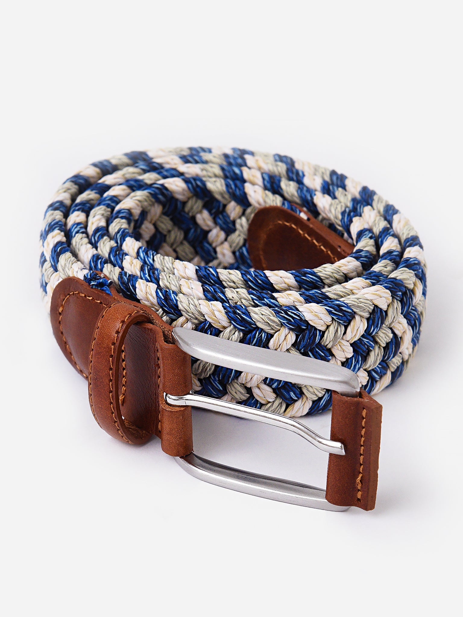 Peter Christian Men's Elasticated Braided Leather Belt