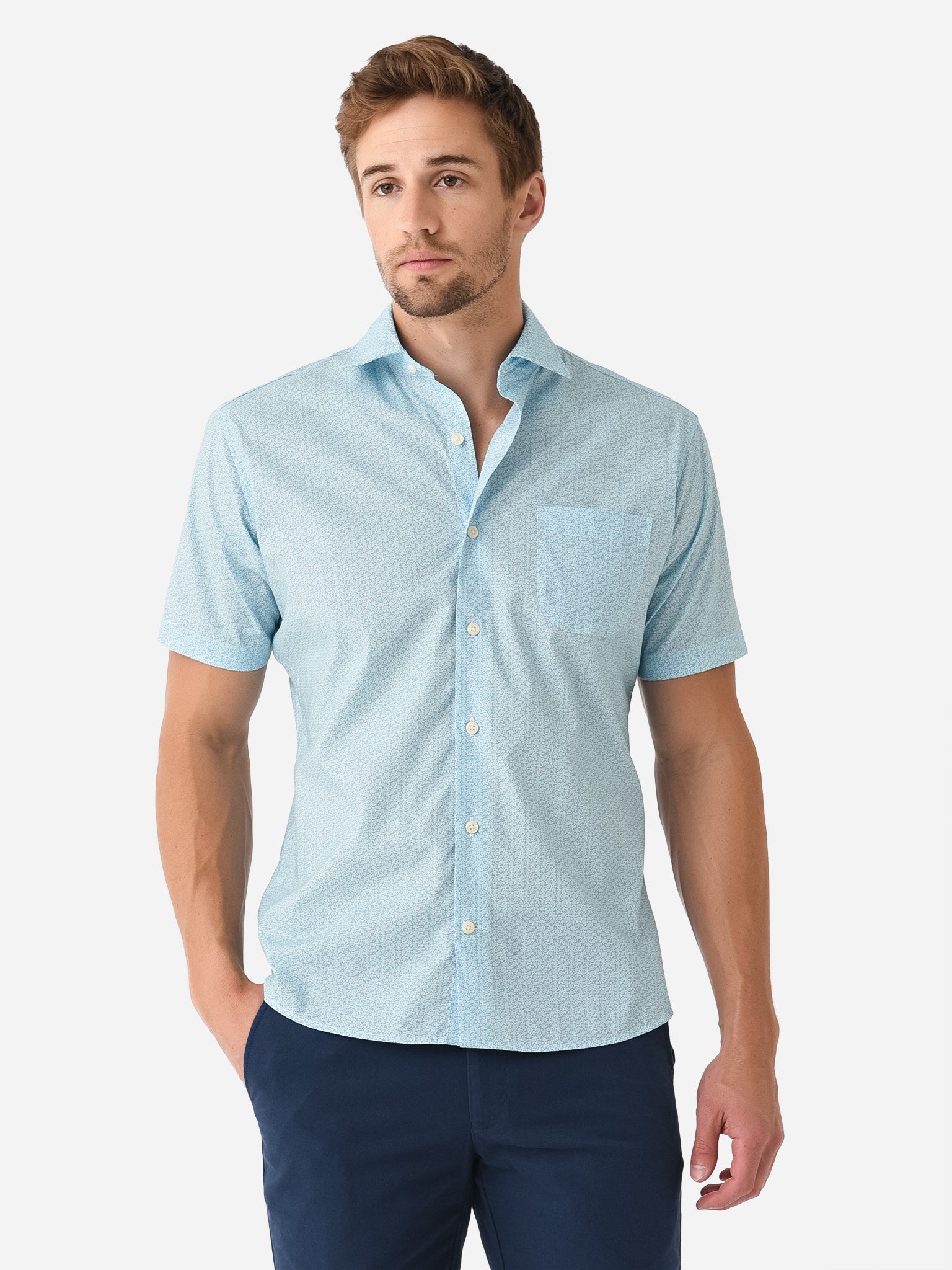 Peter Millar Crown Men's Summer Slice Cotton-stretch Sport Shirt 