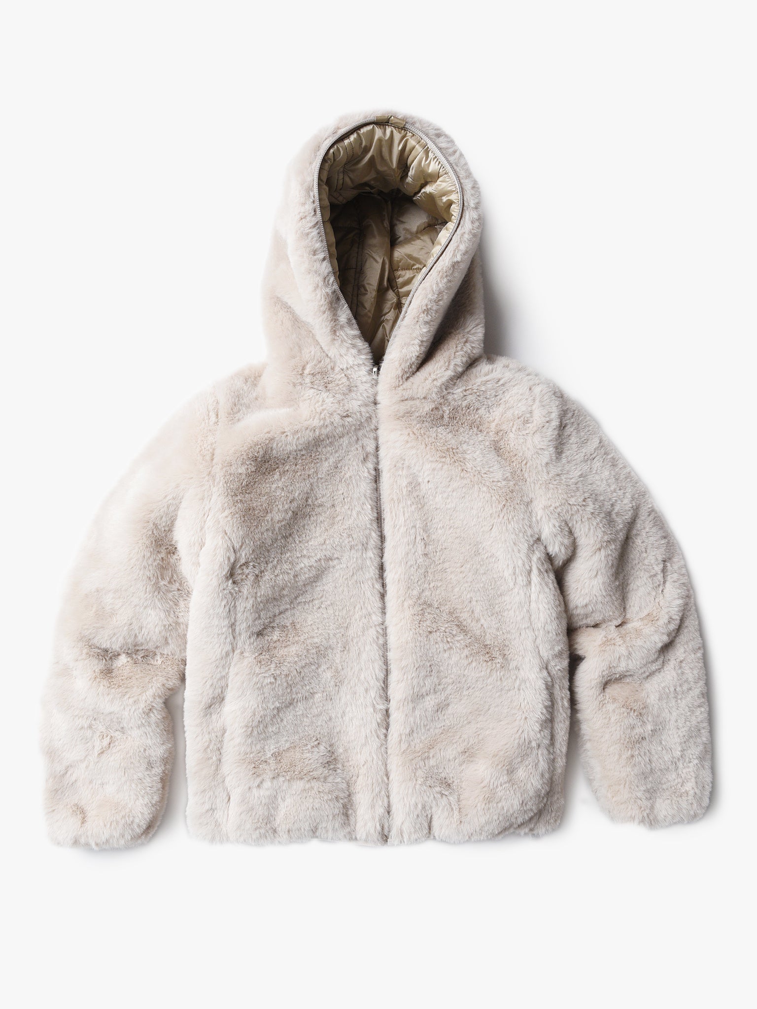  Save The Duck Women's Fury Reversible Faux Fur Hooded