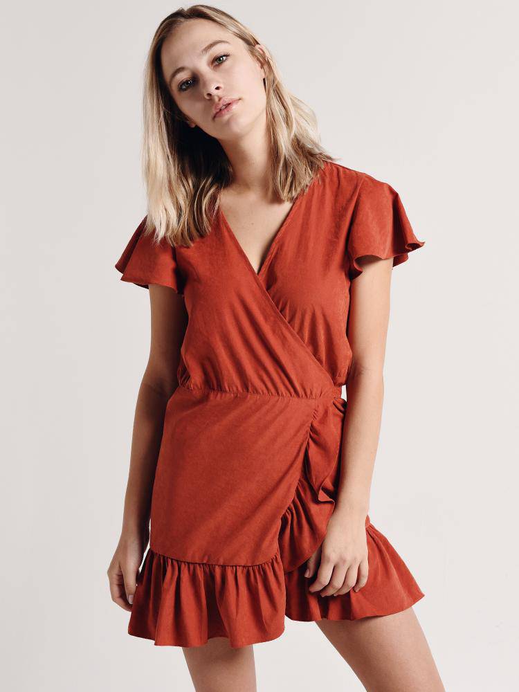 roseland ruffle wrap dress