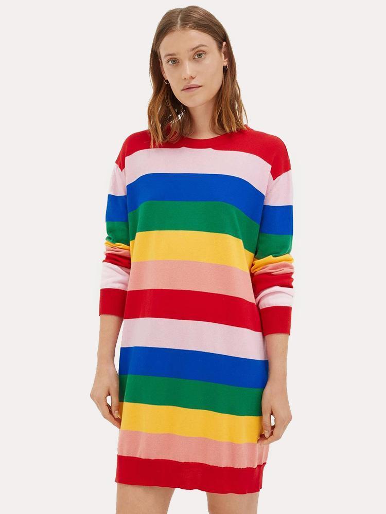 Chinti Parker Rainbow Cotton Tie Back Day Dreamer Mini Dress