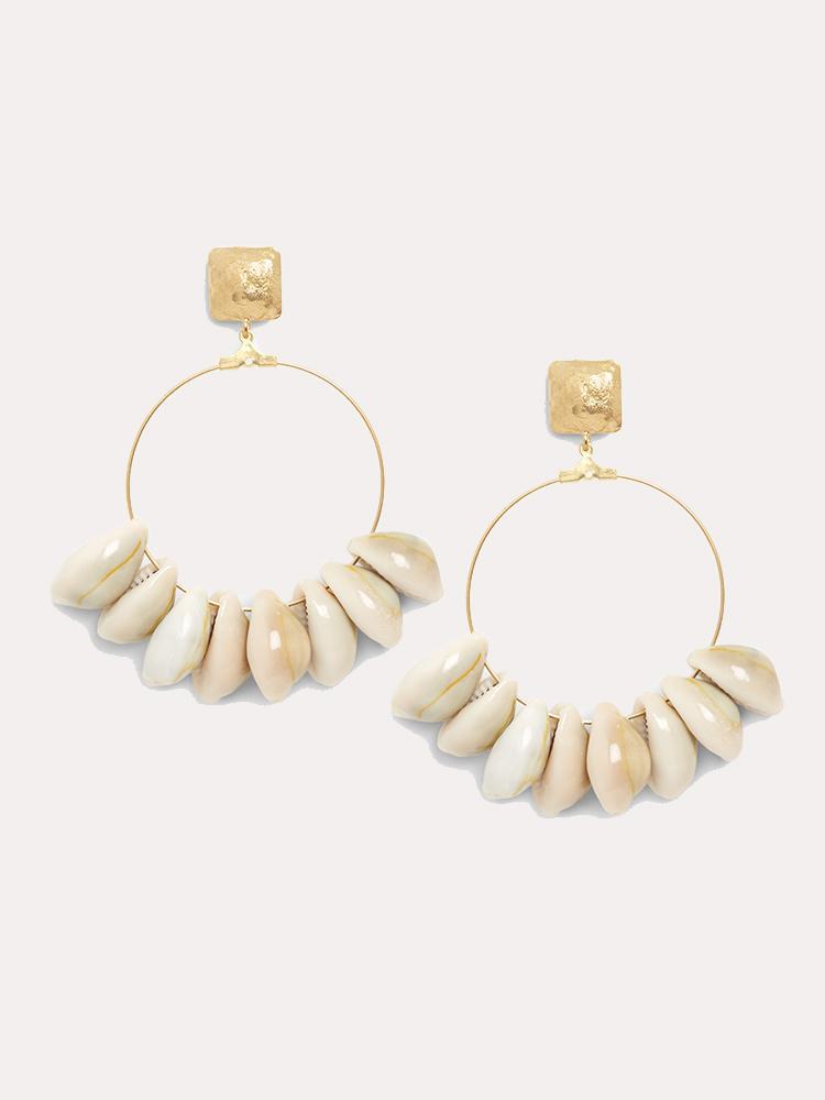 Cowrie Shell Hoop Earrings