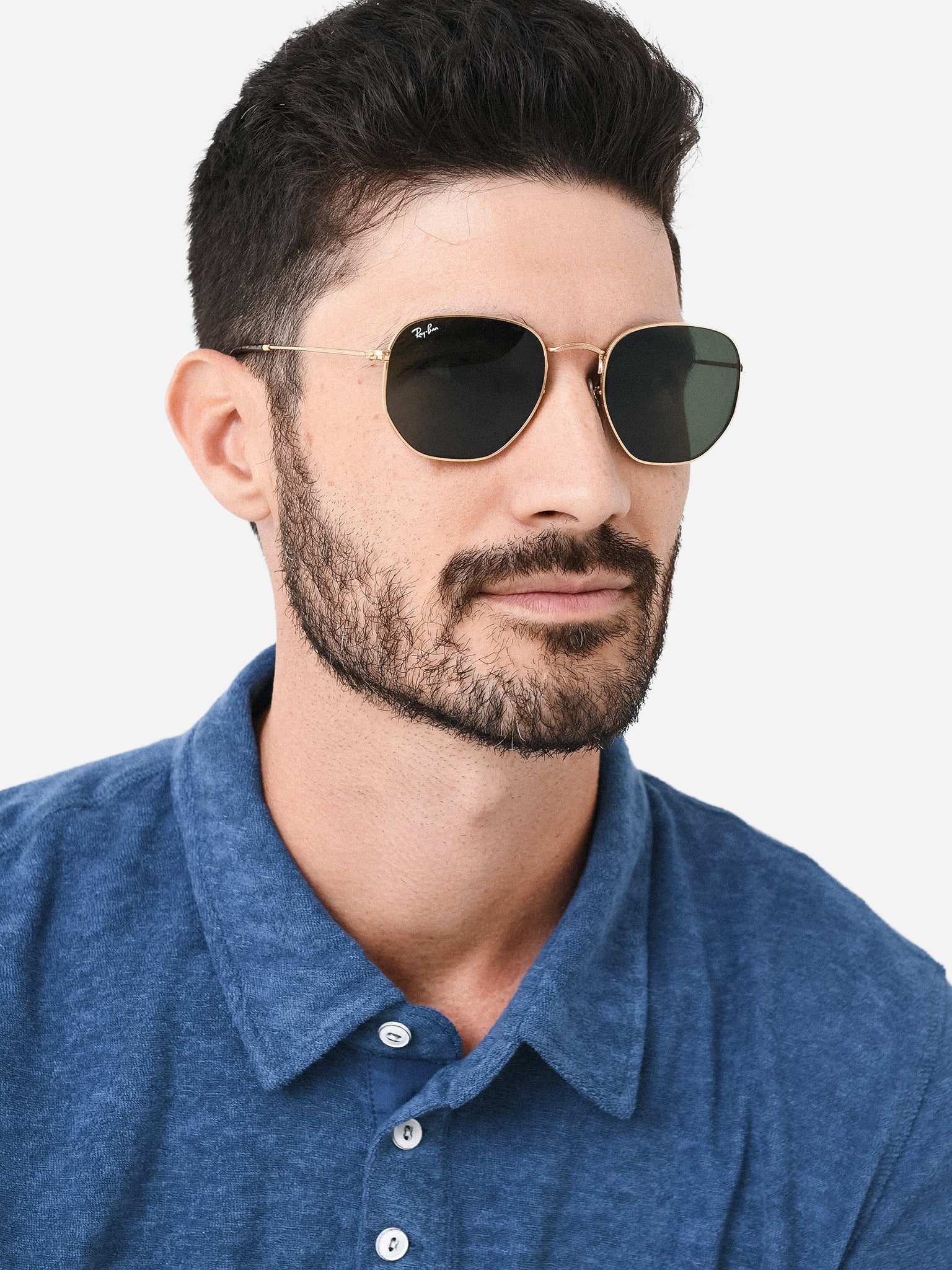 Hexagonal flat lenses sunglasses sale