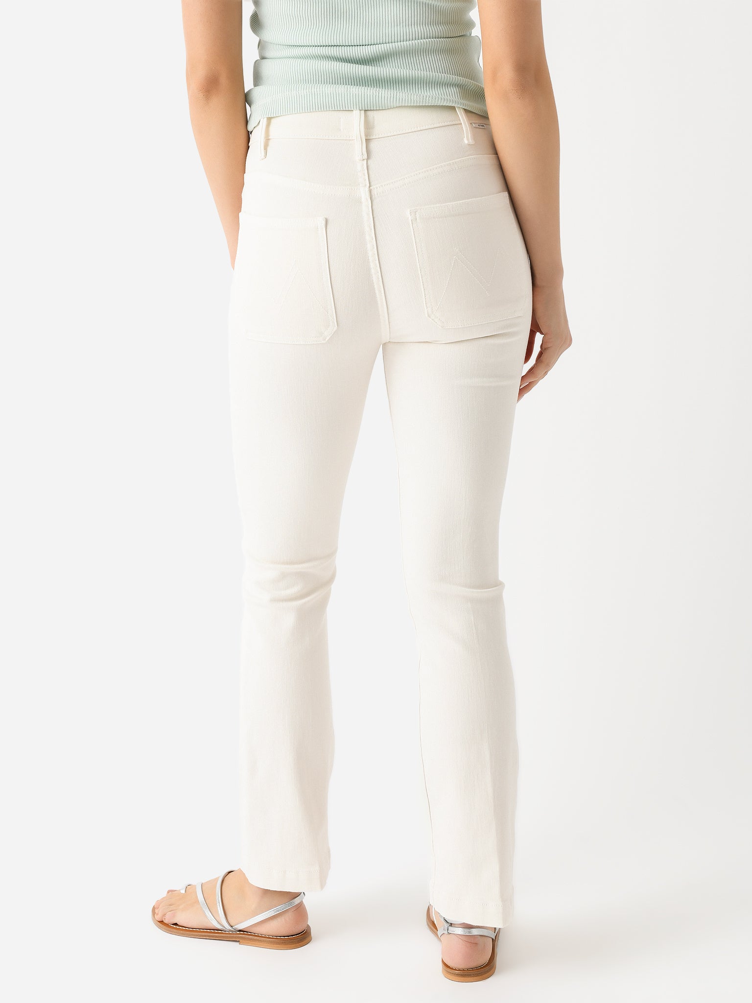 Mother Womens NWT Cream Hustler Patch Pocket Flood Jeans authentic in Act Natural 30 $208