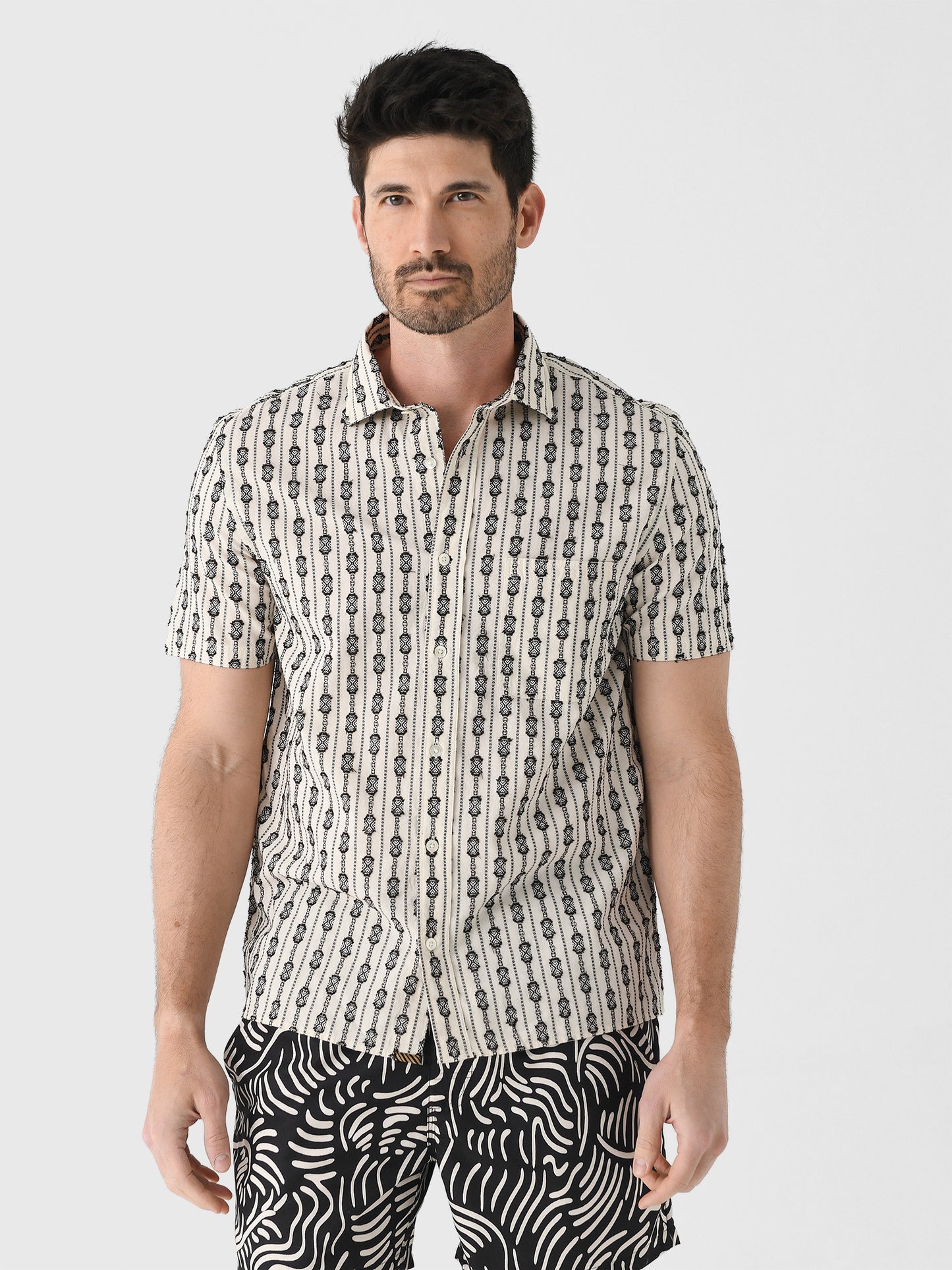 Billy Reid Men's Short Sleeve Bouclé Treme Shirt