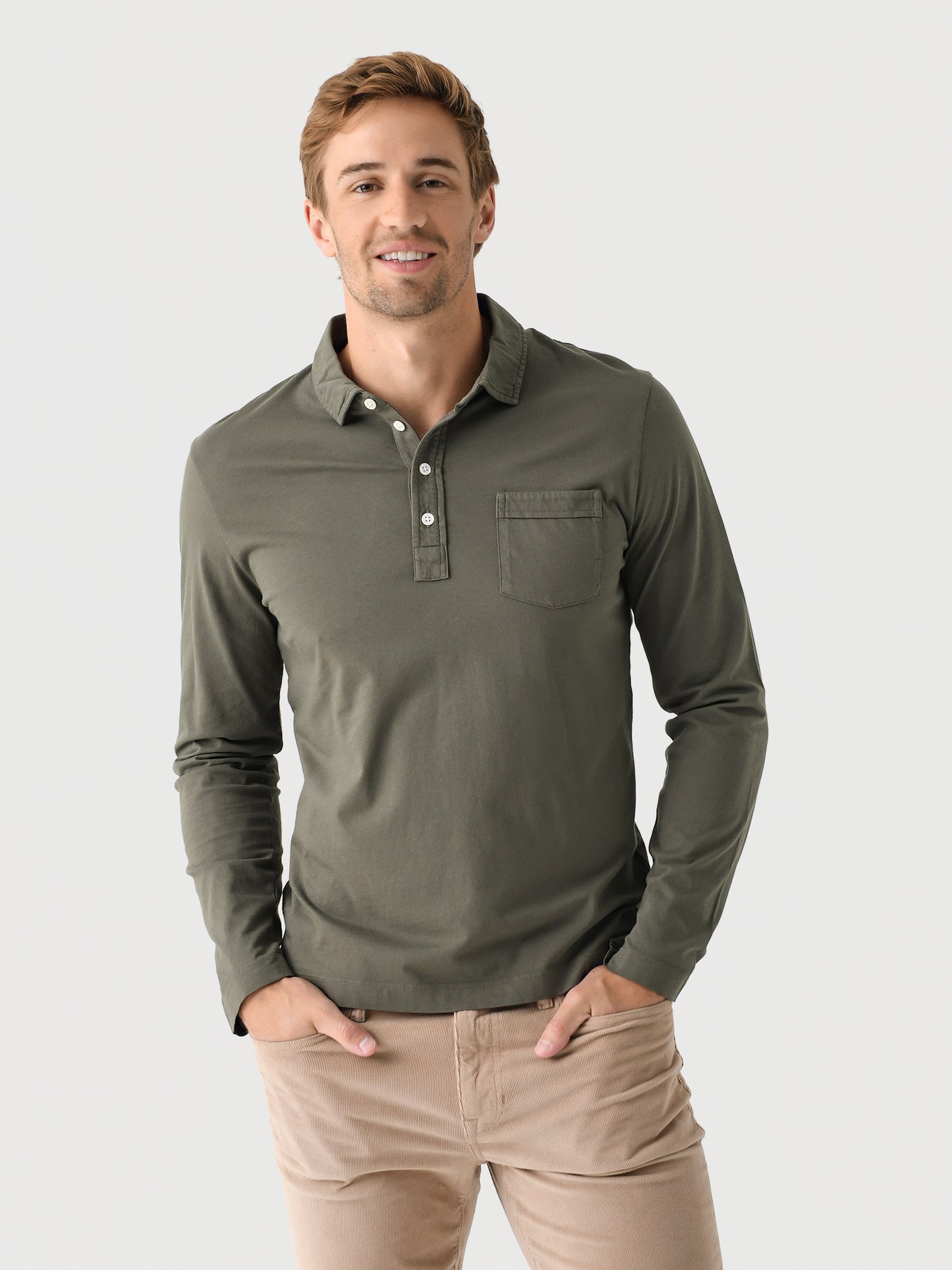 Billy Reid Men's Long Sleeve Pensacola Polo