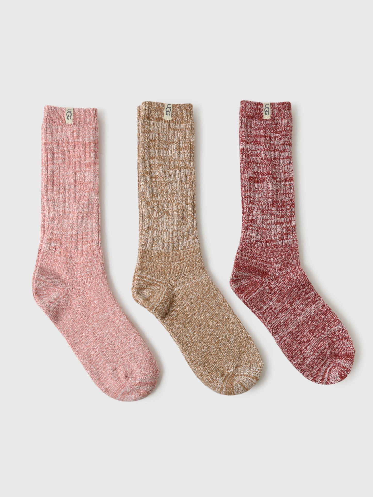 UGG Women's Rib Knit Slouchy 3-Pack Crew Socks