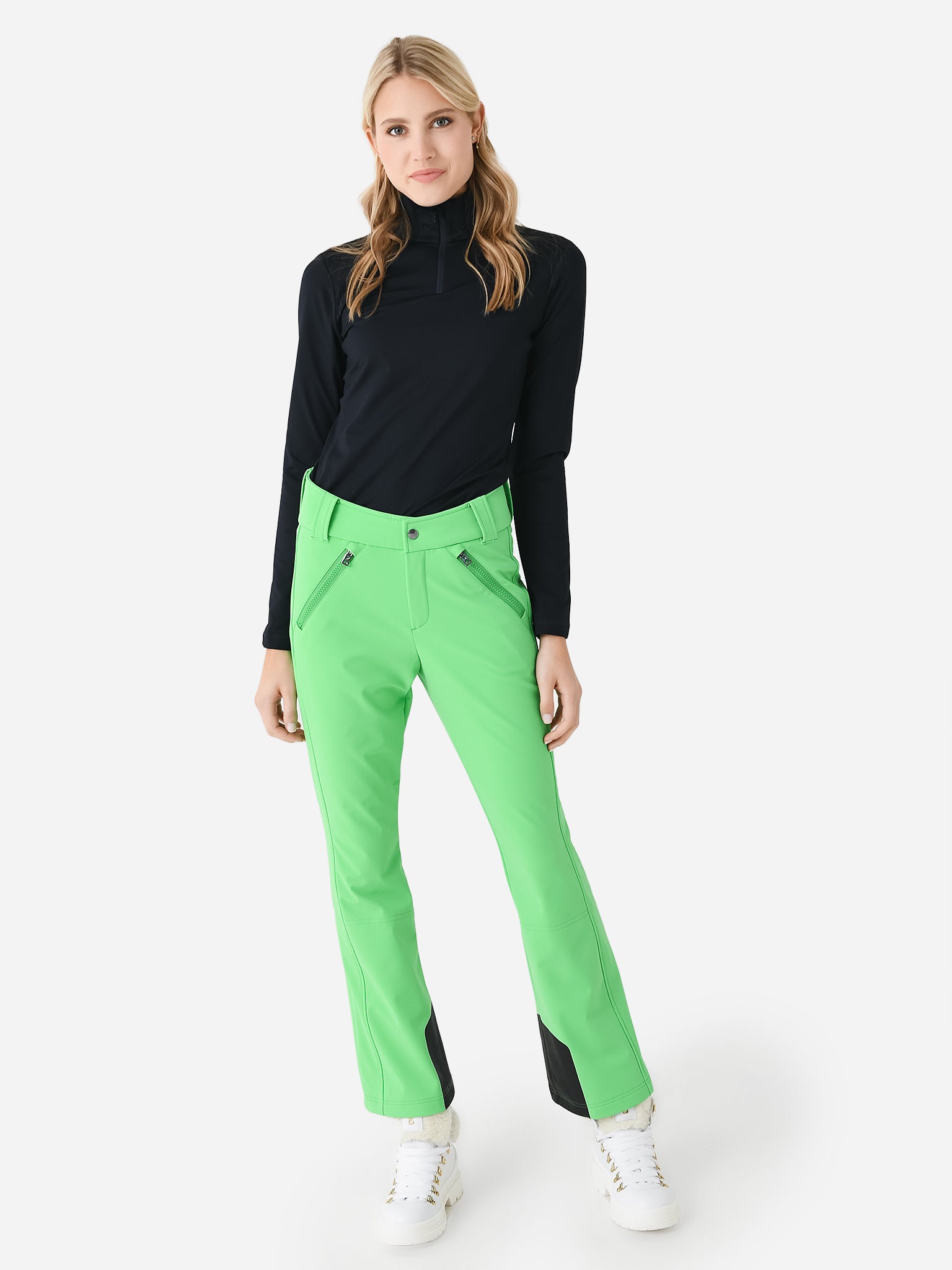 Ladies Cropped Wide Leg Summer Trousers in Light Green