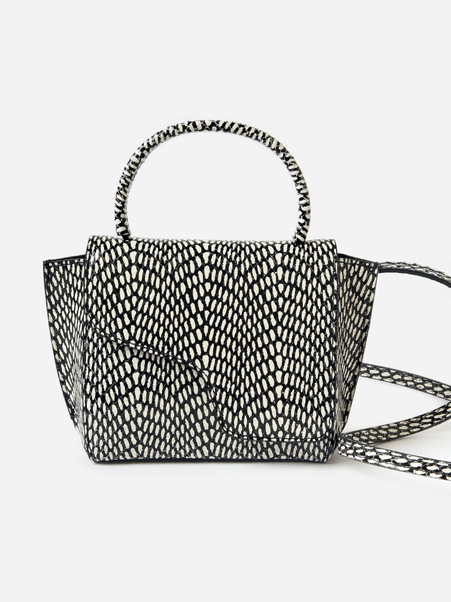 ATP Atelier Montalcino Printed Graphic Snake Leather Mini Handbag