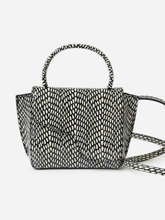 ATP Atelier Montalcino Printed Graphic Snake Leather Mini Handbag