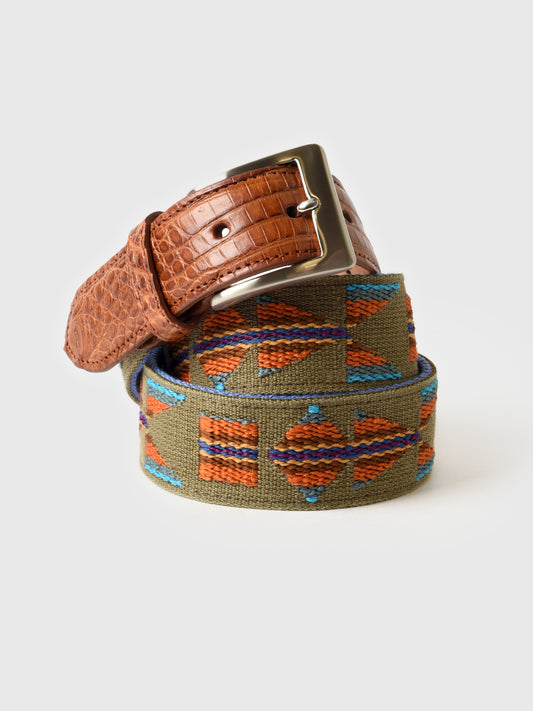 W. Kleinberg Men's Needlepoint Belt