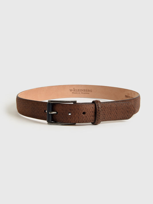 W. Kleinberg Men's Blue Eyes Leather Belt