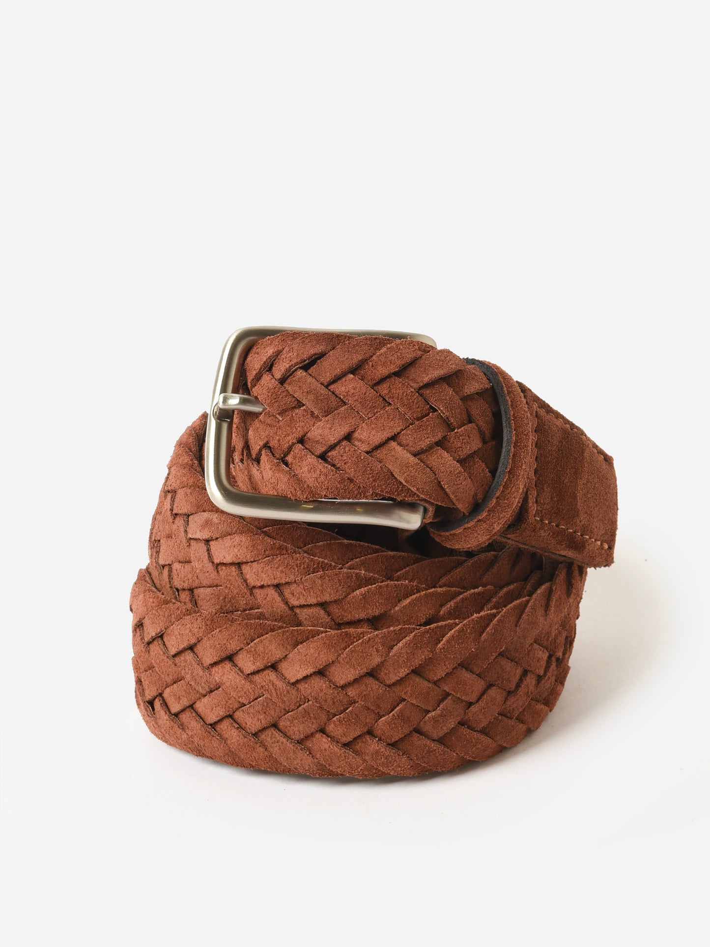 W. Kleinberg Men's Woven Italian Suede Belt