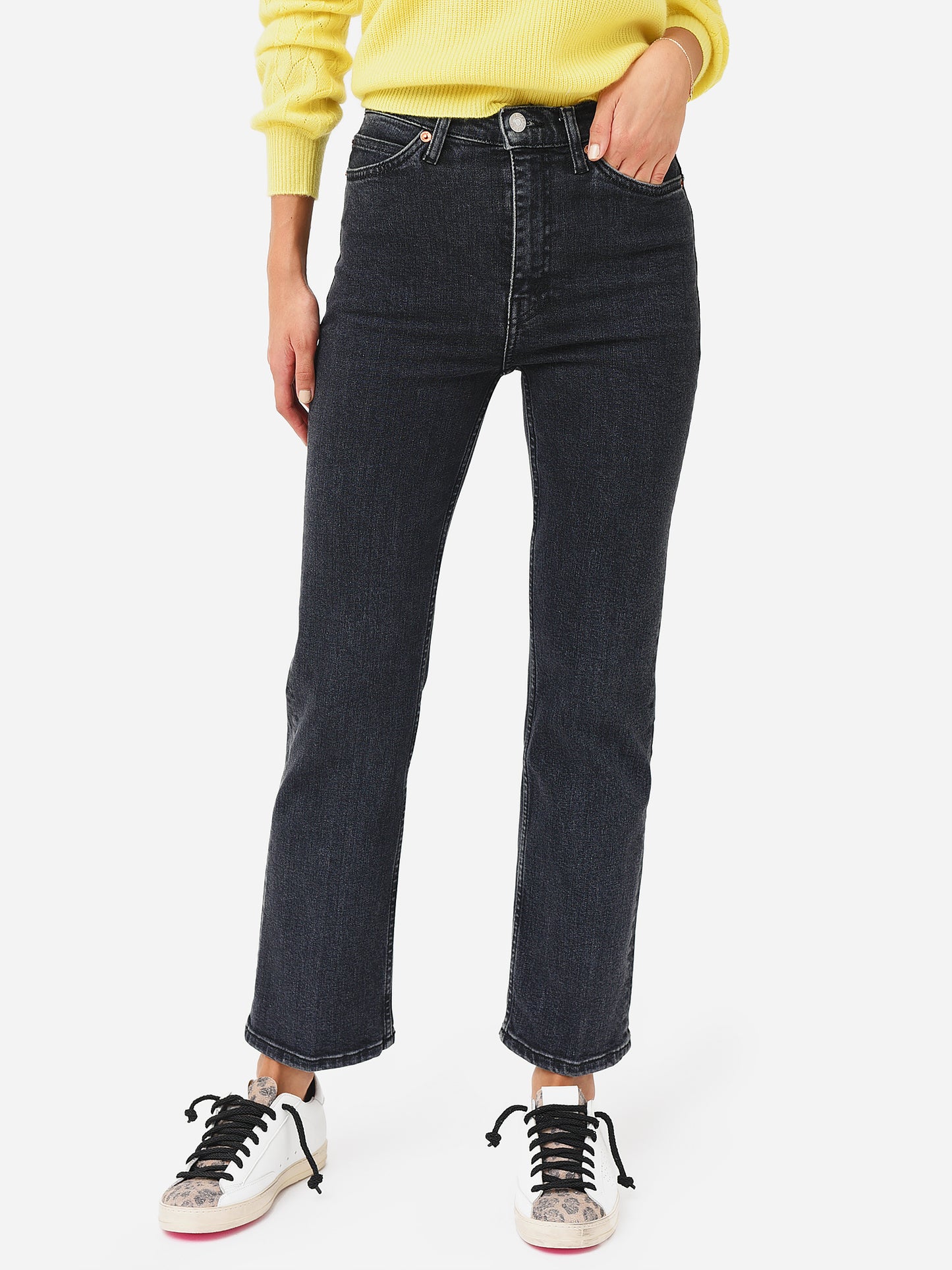 Re/Done Women's 70s High Rise Stove Pipe Jean