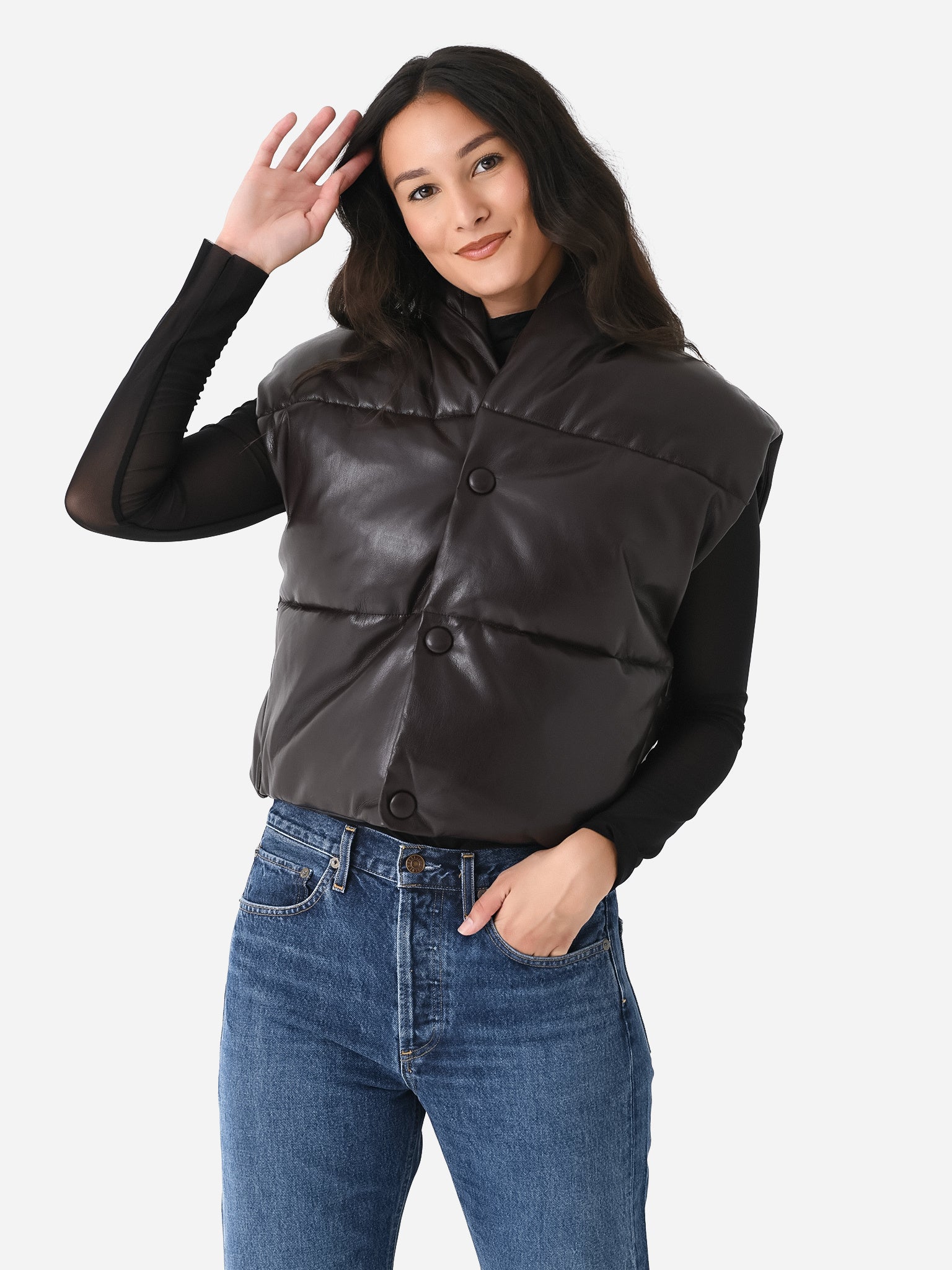 ALC Women's Willow Vegan Leather Vest – saintbernard.com